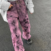 Faded Purple with Black Wide Leg Pants